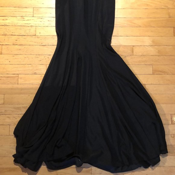Brand New Women's Betsey & Adam Full-Length Mermaid-Cut Black Gown - Picture 9 of 16